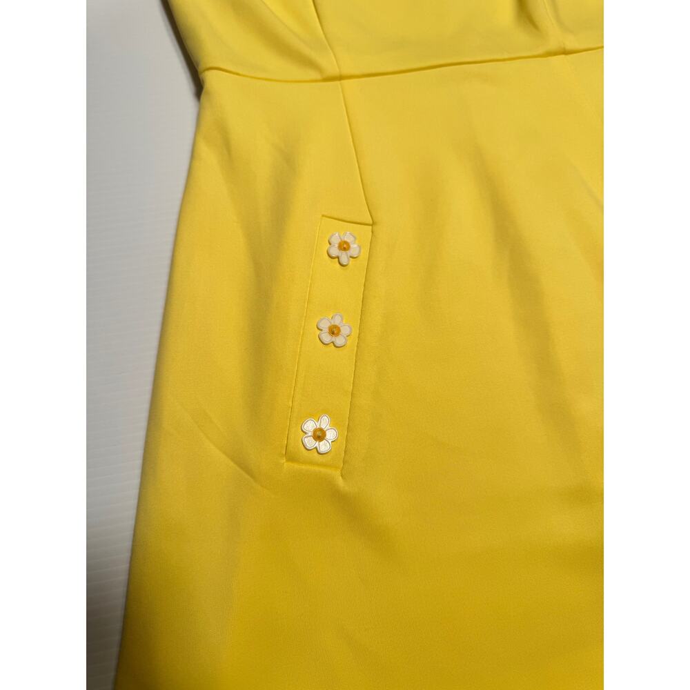 Betsey Johnson A-Line Mini Dress Yellow Women’s 4 Daisy 60s Retro Dopamine - Picture 12 of 16